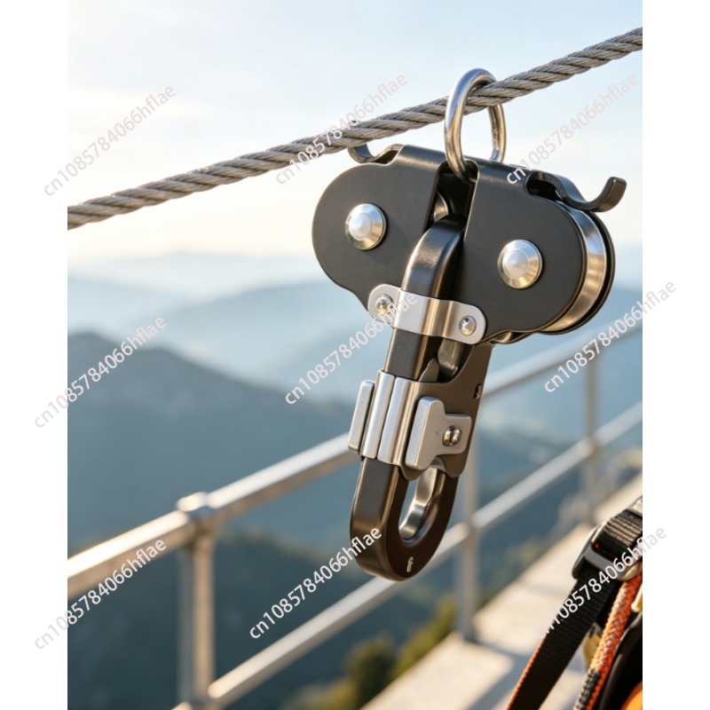 Outdoor Adventure Zipline - Heavy-Duty Double Pulley High-Altitude Zip Line