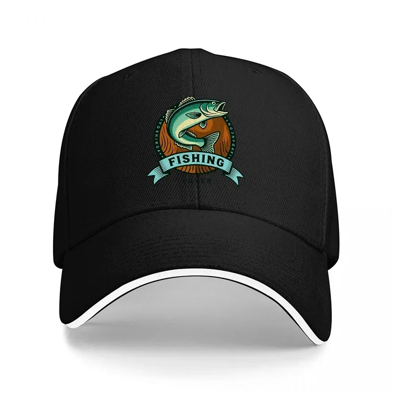 Outdoor Adventure Logo - FISHING TROUT LOGO BASEBALL CAP BLACK
