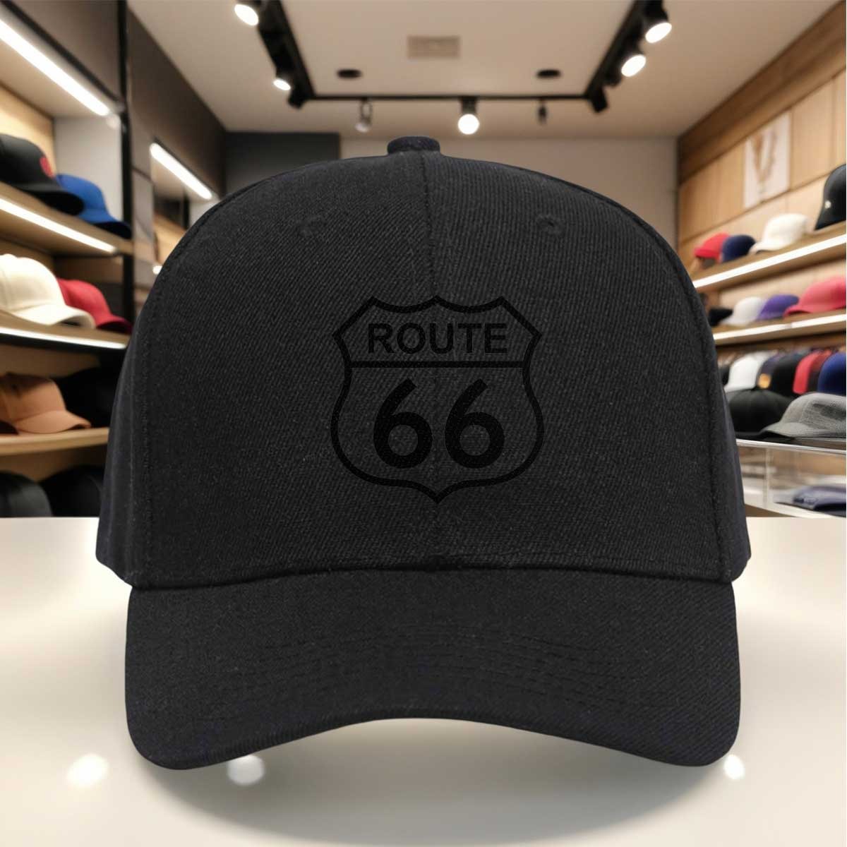 Outdoor Adventure Logo - Classic Route 66 Logo Baseball Cap,