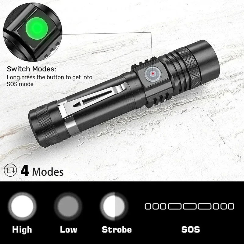 T6 LED Rechargeable Flashlight - Outdoor Adventure Travel 评论和价格