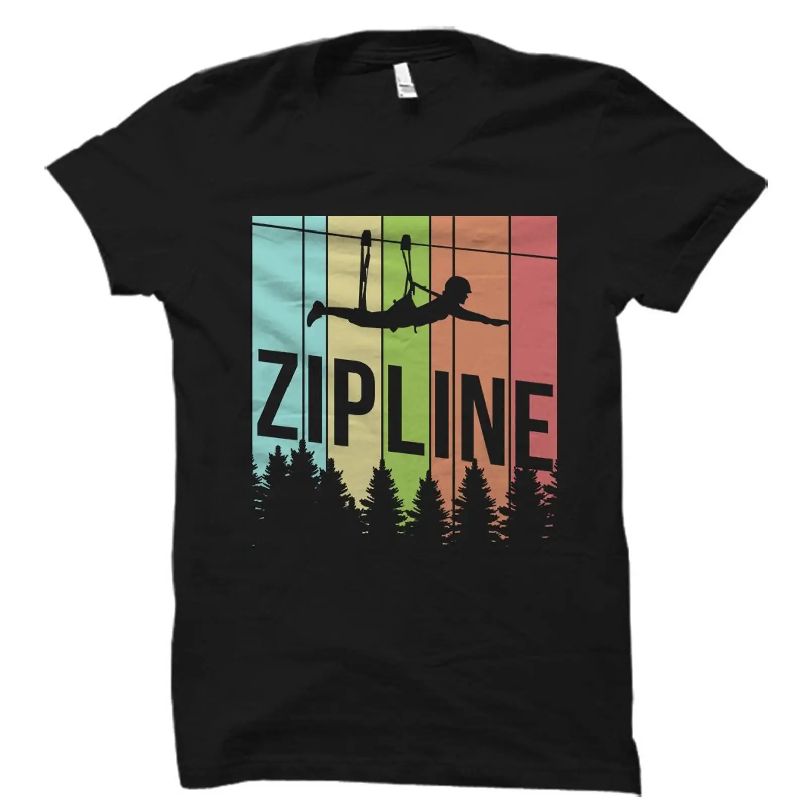 Vintage Retro Zipline T shirt  - Outdoor Adventure Zipline 评论和价格